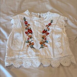Embroidered Floral Lace Top
